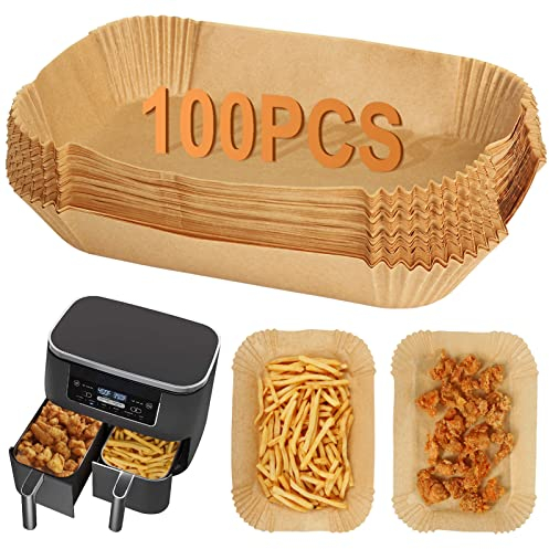 BYKITCHEN 100 Backpapier für Ninja AF300EU AF400EU Heißluftfritteuse/Ninja Double Stack XL 9.5L SL400EU, Air Fryer Zubehör, Airfryer Backpapier, kompatibel mit Princess Cookwise Dual Zone Air Fryer