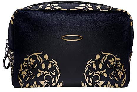 Schminktasche Reise Kosmetiktasche Tasche Geldbörse Handtasche mit ReißverschlussFlügel golden