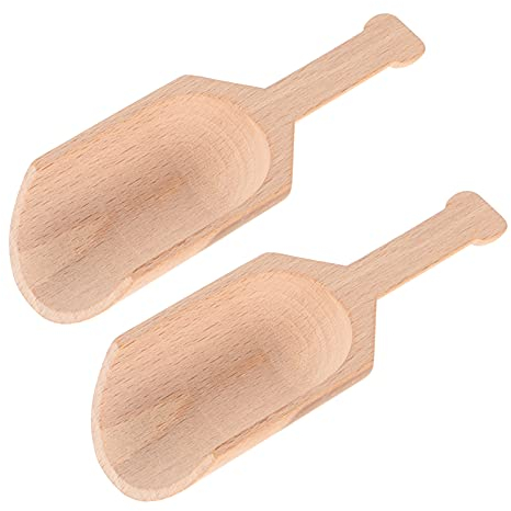 2 cucchiai in legno per sale da bagno, spezie, cucchiaini da tè per caramelle, spezie, sali da bagno, detersivi per bucato, tè e chicchi di caffè, 10 x 4 x 0,200 cm