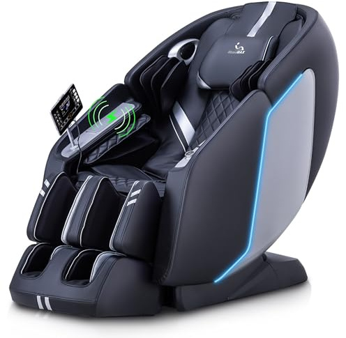 MassaMAX 4D Full Body Massage Chair for Daily Comfort Upgrade-Yoga Stretch, AI Voice Control, 55 SL Track, Zero Gravity, Extendable Footrest, 15 Modes, Foot Rollers, Waist & Calves Heating with Cover