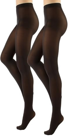 CALZITALY 2 Paia Collant Opaco, Calza Microfibra 3D, 40 Den | Nero, Navy, Bordeaux, Marrone | S, M, L, XL | Made in Italy (XL, Noce)