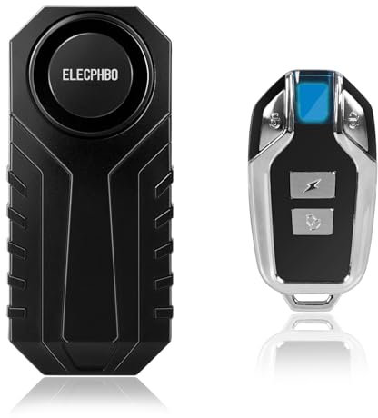 Anti Theft Burglar Bike Alarm with Remote, 110dB Wireless Anti-Theft Vibration Motorcycle Alarm, Door, Window & Vehicle Security Alarm System, Adjustable Sensitivity & Volume, Waterproof