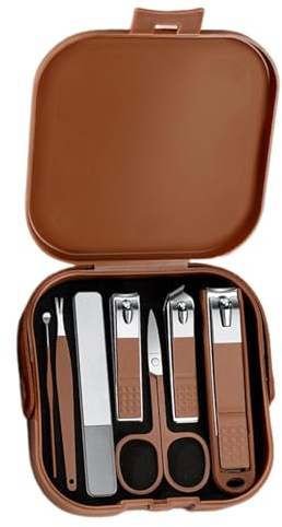 Resemanikyrkit, Travel Nail Kit - Saxöronvalsverktyg Nail Grooming Kit - Nagelvårdssats med fodral, Professionell Cutter Travel Hygiene Kit för kvinnor och män
