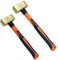 WEDO 2pcs Sledgehammer,500g+1000g Brass Club Hammer with Fiberglass Handle, Die-Forged,Corrosion Resistant, DIN Standard