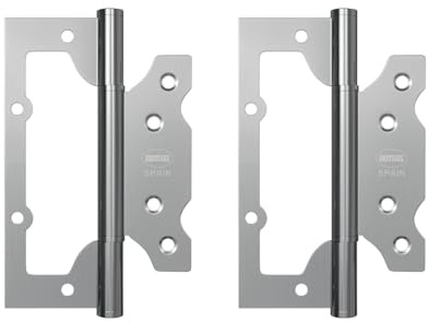 Amig - Pack de 2 Bisagras - 100 x 63,5 x 2,5 mm - Recomendada para su Uso en Puertas - Apertura y Cierre Silencioso - Acero Inoxidable Mate - Incluye Tornillería