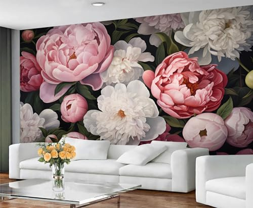 Peony Wallpaper, Floral Bedroom Wallpaper Murals, Botanical Wall Paper for Living Room, Floral Large Mural & Girls Room Decor, Not Self Adhesive Wall Paper 400x280 cm