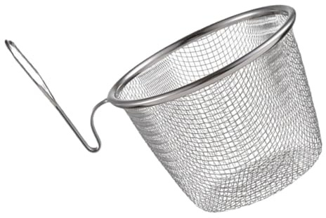 FUNOMOCYA Passoire à Nouilles Acier Inoxydable avec Panier Filaire Écumoire à Spaghetti à Poignée Courte Passoire Multifonction pour Marmite et Pot Chaud