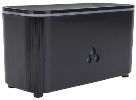 HELEVIA Feuerfeuchter Kamin Design 7 Farblicht Ruhig Desktop ätherischer Öl Diffusor für Yoga Studios Gaming Room (Schwarz)