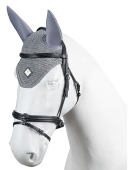TORPOL Pferde Ohrenhaube aus Baumwolle – Fliegenohren Ohrenschutz für Pferd & Pony, Handgehäkelt, Verschiedene Größen & Farben, atmungsaktiv & Insektenschutz (Gray, Cob)
