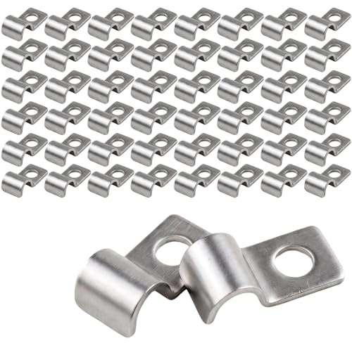 YUUTIAL 50 Stück Kabelschellen Metall 6mm, U-Rohrschellen 304 Edelstahl V2A, Rostfreie Rohrhalterung für Wand und Decke, Stabile Befestigungsschelle für Kabel und Rohre