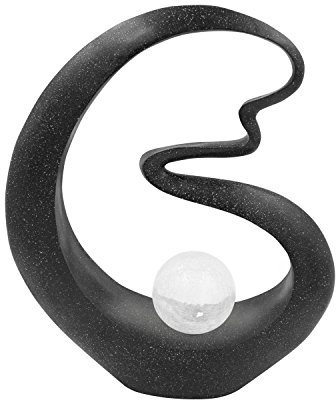 GardenKraft Solar Powered Medusa Garden Ornament/Cracked Glass Ball Light/Decorative Illumination/Weatherproof/Auto-On / 45cm x 30cm / Black / 0.5W