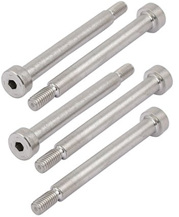sourcing map 5Stk. Sechskant Schulter Bolzen 6mm Schulter Durchm. M5 | 304 Edelstahl, 50mm Länge
