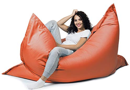 sunnypillow XL Sitzsack, Riesensitzsack Outdoor & Indoor 100 x 150 cm mit 140L Styropor Füllung Sessel für Kinder & Erwachsene Sitzkissen Sofa Beanbag viele Farben und Größen zur Auswahl Orange