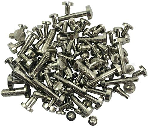 Jewellers Tools 100 Uhrenschrauben in verschiedenen Größen, silberfarben, für Uhrwerke, Gehäuse, Glocken, Ersatzteile, Reparaturen