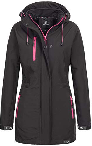 Rock Creek dam softshell jacka kappa utomhusrock D-423, svart, M