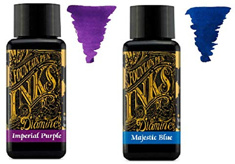 Diamine – 30 ml reservoarpenna bläck 2-pack – Imperial Purple & Majestätisk blå