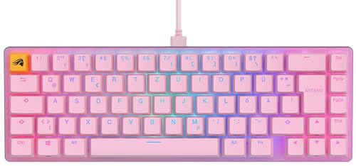 GLORIOUS GMMK 2 (65%) Mechanische Tastatur, Fox, ISO in Rosa | Aluminiumoberfläche für Biegsteifheit, Hot-Swap, Tastenweise RGB-Beleuchtung & Doubleshot-Kappen, PC-Gaming auf hohem Niveau