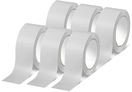 IMBALLAGGI 2000 - Nastro Adesivo Pacchi Bianco in Polipropilene, 6Pz 5cm x 66mt x 76 mm, Nastro Imballaggio per Spedizioni e Trasloco, Scatole e Scatoloni, Resistente Durevole con Strappo Silenzioso