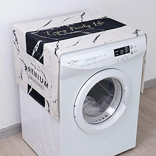 Abdeckung Waschmaschine Decken Waschmaschinen Abdeckungen Waschmaschinenbezug WaschmaschinenüBerzug Auflage Mit Aufbewahrungstasche Schwarzer Marmor 55 X 140cm