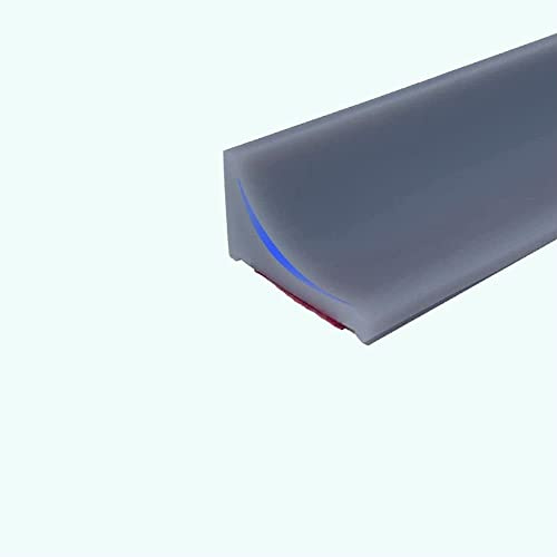 3 metros Barrera de Ducha Silicona Barrera Agua Ducha Autoadhesiva Borde Plato Ducha Plegable Barrera para Agua Umbral de Ducha de Baño y Cocina, Gris(Una cara adhesiva)