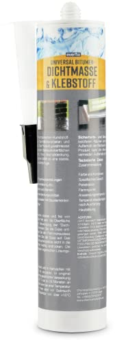EVERFIX - Mastic bitume et colle - Cartouche de 310 ml - Pour la réparation de l'étanchéité par collage, du toit au sous-sol