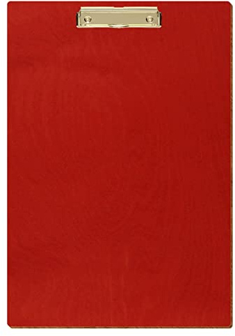 Bütic Holz Klemmbrett Standardform Rot für DIN A3 A4 A5 A6 aus 3mm Birkensperrholz und mit widerstandsfähigem Klarlack versiegelt