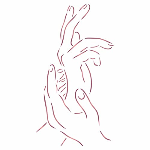 Hände Schablone, 16,5 x 29,21 cm (L) – Frau Damen Hand Umriss Silhouette dekorative Schablonen Vorlage zum Malen ..