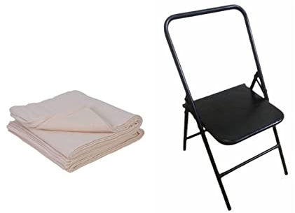 Iyengar Yoga Stuhl + 2 Baumwolle Yoga Decken Combo Pack Pune Yoga Stuhl Weiß Yoga Decken Rückenfrei Yoga Stuhl Yoga Geschenke
