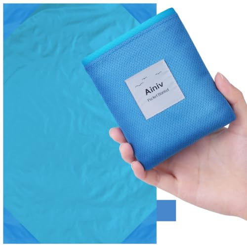 Ainiv Mini Picknickdecke, Ultraleicht tragbare Stranddecke | Sandabweisende Camingmatte, Ultraleicht Kompakt Strandtuch, Outdoor Decke für Strand, Reisen, Picknick, Camping 110 x 140cm