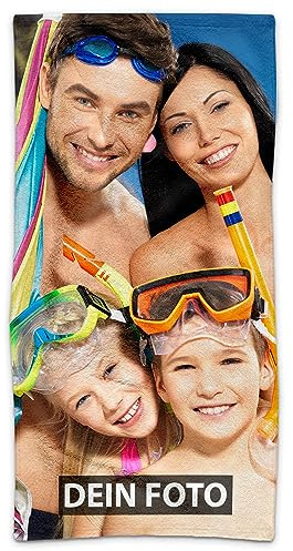 Print Royal PR Badetuch personalisiert mit Foto - Personalisiertes Handtuch Bedrucken Hochformat - Individuelle Geschenke für Freunde und Familie zum Geburtstag, Weihnachten | 140 x 70 cm
