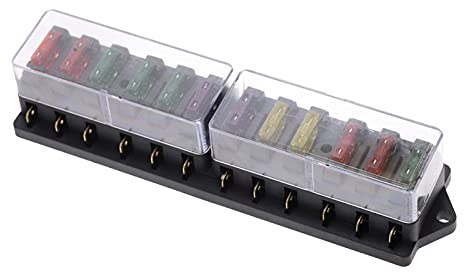 Sicherung 12-Wege-Auto-Sicherungskasten Auto-Sicherungshalter Auto-LKW-Auto-Blatt-Sicherungskasten mit 12 Stück Sicherungen for 1 2 V 24 V. Stromkreis Standard Standard. Sicherung