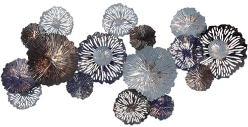 AMYSTY Wandskulpturen Wanddeko Wandornament 3D-Wanddekoration Aus Metall, Wandkunst Aus Metall, Moderne Heimdekoration, Wandskulpturen, Wandbehang, Kunstwerk, Dekoration Wandschmuck Wanddekoration