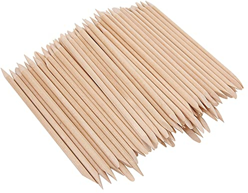 Palitos de naranja para uñas, herramienta de eliminación de empujador de cutículas de madera, palillos de madera, empujador de cutículas multifuncional de doble cara, herramienta