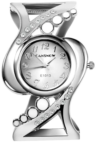 CANSNOW Spangenuhr Damen – Modische Damen Uhr Gold und Silber | Stilvolle Armbanduhren für Damen | Damenuhren Silber und Gold | Armbanduhr Damen Silber | Uhr Silber Damen