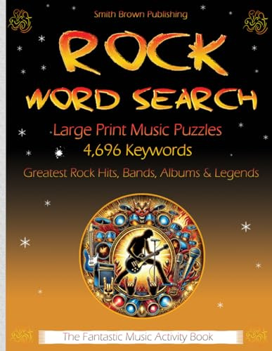 ROCK WORD SEARCH: Large Print Puzzles for Adults, Seniors, Teens, and All Fans | Iconic Music Journey | Greatest Rock Hits, Bands, Albums, and Legends | Fun Activity Book
