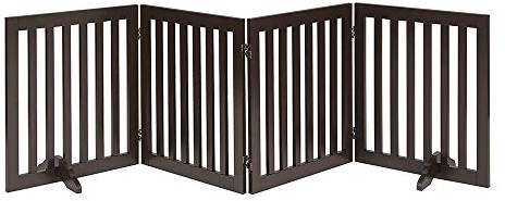 unipaws 61 cm (24 tum) H fristående husdjursgrind för hund katt, trägrindar för dörröppning, trappor, steg över vikbart husdjursstaket för huset, expanderbar hundbarriär, inomhusbruk, espresso