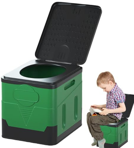 Auslaufsichere Campingtoilette | Platzsparende Toilette | Tragbare Toilette für unterwegs | Kompakte Campingtoilette, leichte Campingtoilette 27 x 31,5 x 30 cm/10,63 x 12,4 x 11,81 Zoll für den Innen-
