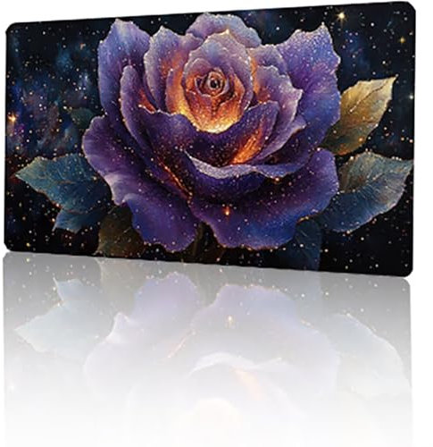 Gaming Mauspad Lila Mousepad XXL 120 x 60 cm, Blume Mausepad Groß mit rutschfeste Gummibasis, Vernähte Kanten Desk Mat für PC Home Office Tastatur, Verbessert Präzision und Geschwindigkeit T-335