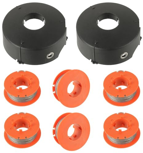 EPLZON F016800175 Bobina di Ricambio per Bosch Art 23 26 30 Combitrim Easytrim,1,6mm x 8M con Copertura F016L71088 (6 Bobine + 2 Copertura)