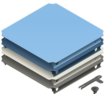 Quadro Plattenset XXL Home – Erweiterungs-Set mit 10 großen Platten für Plattformen und Stufen, ab 6 Monaten je nach Aufbau, UV-stabil, Indoor/Outdoor, Made in Germany (Petrol)