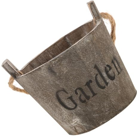 ifundom Holzfass Pflanzkübel Für Garten Und Terrasse Robuster Dekorativer Blumentopf Mit Zwei Praktischen Für Innen Und Außenbereich Für Blumen Und Pflanzen
