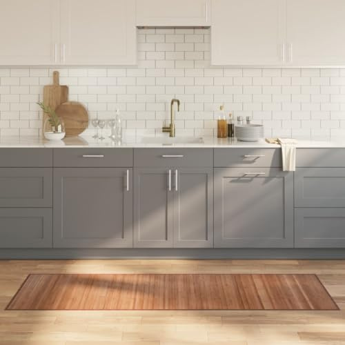 Brokky 376835 Rug Rectangular Natural60x200 cm Bamboo Bamboo Floor Mat,Medium Size Bath Mat Made of Natural Bamboo,Eco-friendly Rug made for Bathroom,Kitchen and Hallway