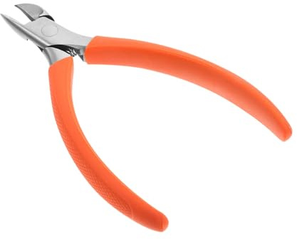 Alicates Cortacutículas de Punta de Águila Mango de Silicona | Acero Inoxidable, Color Naranja, Agarre Antideslizante Seguro, Herramienta para Manicura y Pedicura