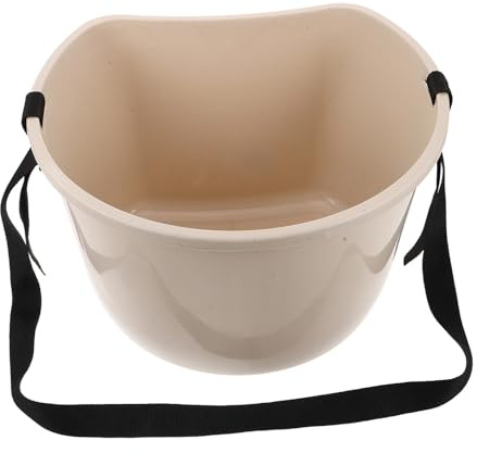 GANAZONO Cubo Esparcidor Manual de Fertilizante de Plástico Blanco 22 Lb con Correa Ajustable para Jardín Cubo Multiusos para Recolectar Frutas y Verduras Herramienta Ligera para