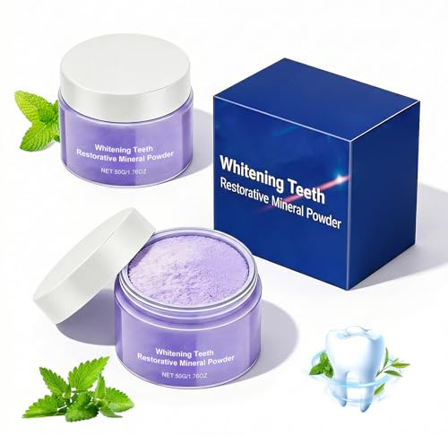 2PCS Teeth Whitening Powder, 100G Tooth Whitener Stain Remover, Removes Years of Tea, Coffee and Wine Stains, Protect Gums, Freshen Breath