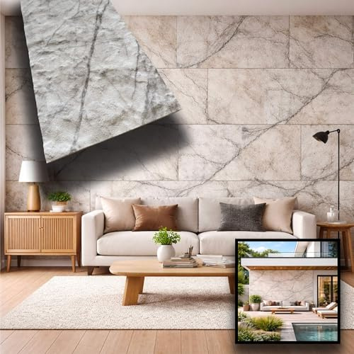 CAPPOTTO esterno - interno isolante in STYROFOAM 3D spess. 2,5cm (120x50cm) con resine e malta Carrara grezzo