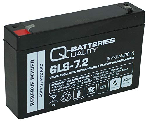 Q-Batteries Batteria AGM 6LS-7.2 6V 7,2Ah