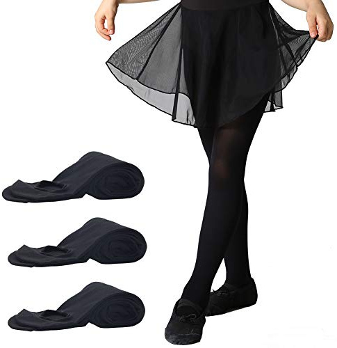 Manzi, 3 paia di collant da donna per balletto e danza, modello basic convertibile Black L