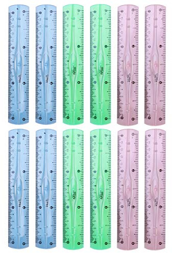 NUOLUX 12 Stücke Flexibles Lineal für Studenten Schule Büro Transparent 15 CM (Zufällige Farbe)