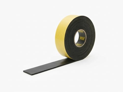 HSF EPDM Vollgummi Dichtband selbstklebend – 40mm x 2mm – 9,5 m Rolle – formstabil, witterungsbeständig – Schutz-, Trenn- & Montageband für Bau, Handwerk & DIY